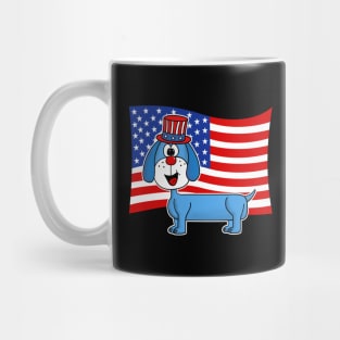 4th July Dachshund Dog American Flag Mug